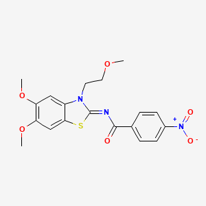 (Z)-N-(5,6-dimethoxy-3-(2-methoxyethyl)benzo[d]thiazol-2(3H)-ylidene)-4-nitrobenzamide