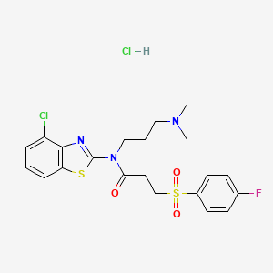 N-(4-chlorobenzo[d]thiazol-2-yl)-N-(3-(dimethylamino)propyl)-3-((4-fluorophenyl)sulfonyl)propanamide hydrochloride