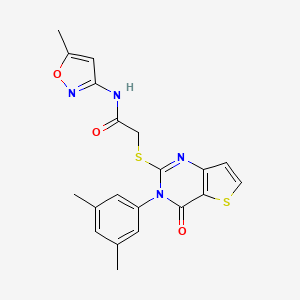 2-{[3-(3,5-dimethylphenyl)-4-oxo-3,4-dihydrothieno[3,2-d]pyrimidin-2-yl]sulfanyl}-N-(5-methyl-1,2-oxazol-3-yl)acetamide