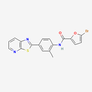 molecular formula C18H12BrN3O2S B2575269 5-bromo-N-(2-methyl-4-(thiazolo[5,4-b]pyridin-2-yl)phenyl)furan-2-carboxamide CAS No. 896678-48-1