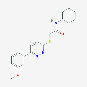 molecular formula C19H23N3O2S B2575271 N-环己基-2-[6-(3-甲氧基苯基)吡啶嗪-3-基]硫代乙酰胺 CAS No. 893986-54-4