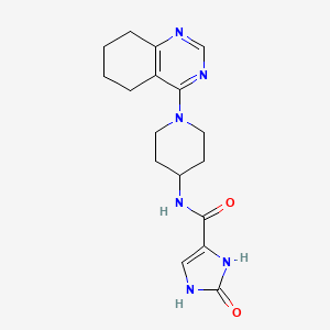 molecular formula C17H22N6O2 B2575272 2-oxo-N-(1-(5,6,7,8-tetrahydroquinazolin-4-yl)piperidin-4-yl)-2,3-dihydro-1H-imidazole-4-carboxamide CAS No. 2034443-25-7