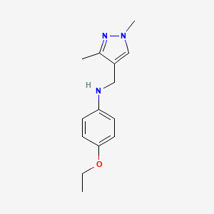 molecular formula C14H19N3O B2575274 N-((1,3-Dimethyl-1H-pyrazol-4-yl)methyl)-4-ethoxyaniline CAS No. 1006322-88-8