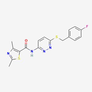 N-(6-((4-fluorobenzyl)thio)pyridazin-3-yl)-2,4-dimethylthiazole-5-carboxamide