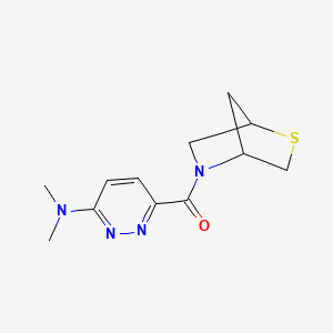 molecular formula C12H16N4OS B2575290 N,N-dimethyl-6-{2-thia-5-azabicyclo[2.2.1]heptane-5-carbonyl}pyridazin-3-amine CAS No. 2097861-51-1