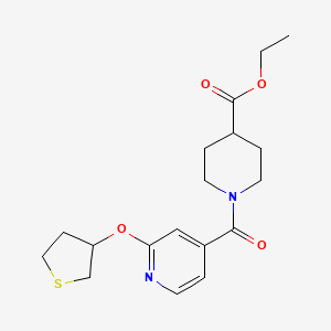 Ethyl 1-(2-((tetrahydrothiophen-3-yl)oxy)isonicotinoyl)piperidine-4-carboxylate