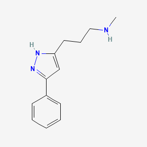 molecular formula C13H17N3 B2575299 methyl[3-(3-phenyl-1H-pyrazol-5-yl)propyl]amine CAS No. 75876-06-1