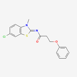 (Z)-N-(6-chloro-3-methylbenzo[d]thiazol-2(3H)-ylidene)-3-phenoxypropanamide