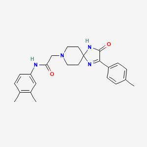 N-(3,4-dimethylphenyl)-2-[3-(4-methylphenyl)-2-oxo-1,4,8-triazaspiro[4.5]dec-3-en-8-yl]acetamide