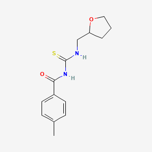 molecular formula C14H18N2O2S B2575314 4-methyl-N-(oxolan-2-ylmethylcarbamothioyl)benzamide CAS No. 431072-00-3