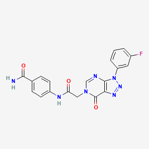 4-[[2-[3-(3-Fluorophenyl)-7-oxotriazolo[4,5-d]pyrimidin-6-yl]acetyl]amino]benzamide