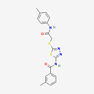 molecular formula C19H18N4O2S2 B2575320 3-甲基-N-(5-((2-氧代-2-(对甲苯基氨基)乙基)硫代)-1,3,4-噻二唑-2-基)苯甲酰胺 CAS No. 392291-42-8