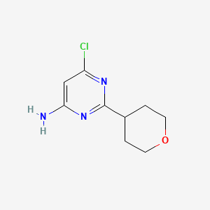 molecular formula C9H12ClN3O B2575324 6-氯-2-(氧杂-4-基)嘧啶-4-胺 CAS No. 2241141-95-5