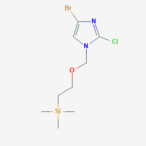 molecular formula C9H16BrClN2OSi B2575330 4-bromo-2-chloro-1-{[2-(trimethylsilyl)ethoxy]methyl}-1H-imidazole CAS No. 1803611-10-0