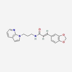 (E)-N-(3-(1H-pyrrolo[2,3-b]pyridin-1-yl)propyl)-3-(benzo[d][1,3]dioxol-5-yl)acrylamide