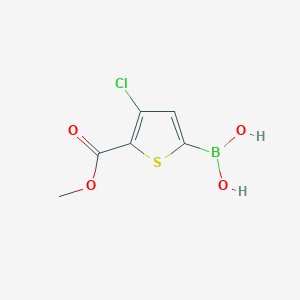 molecular formula C6H6BClO4S B2575336 4-氯-5-(甲氧羰基)噻吩-2-硼酸 CAS No. 2096331-56-3