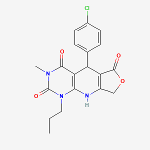8-(4-Chlorophenyl)-11-methyl-13-propyl-5-oxa-2,11,13-triazatricyclo[7.4.0.0^{3,7}]trideca-1(9),3(7)-diene-6,10,12-trione