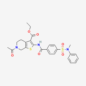 ethyl 6-acetyl-2-{4-[methyl(phenyl)sulfamoyl]benzamido}-4H,5H,6H,7H-thieno[2,3-c]pyridine-3-carboxylate