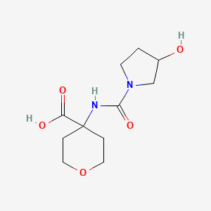 4-[(3-Hydroxypyrrolidine-1-carbonyl)amino]oxane-4-carboxylic acid