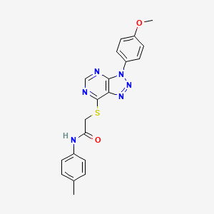 molecular formula C20H18N6O2S B2575371 2-[3-(4-甲氧苯基)三唑并[4,5-d]嘧啶-7-基]硫代基-N-(4-甲苯基)乙酰胺 CAS No. 863500-22-5