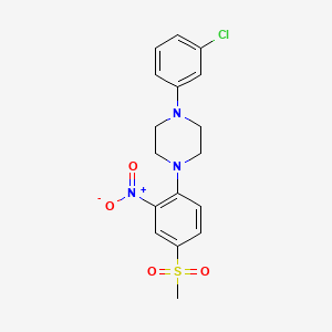 1-(3-Chlorophenyl)-4-(4-(methylsulfonyl)-2-nitrophenyl)piperazine