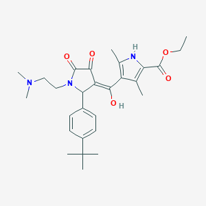 ethyl 4-[(E)-[2-(4-tert-butylphenyl)-1-[2-(dimethylamino)ethyl]-4,5-dioxopyrrolidin-3-ylidene]-hydroxymethyl]-3,5-dimethyl-1H-pyrrole-2-carboxylate