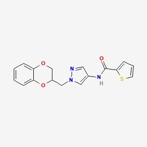 N-(1-((2,3-dihydrobenzo[b][1,4]dioxin-2-yl)methyl)-1H-pyrazol-4-yl)thiophene-2-carboxamide