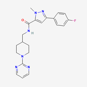 3-(4-fluorophenyl)-1-methyl-N-((1-(pyrimidin-2-yl)piperidin-4-yl)methyl)-1H-pyrazole-5-carboxamide