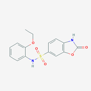 molecular formula C15H14N2O5S B257539 N-(2-ethoxyphenyl)-2-oxo-2,3-dihydro-1,3-benzoxazole-6-sulfonamide 