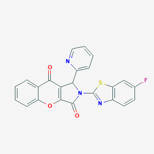 molecular formula C23H12FN3O3S B257540 2-(6-Fluoro-1,3-benzothiazol-2-yl)-1-(2-pyridinyl)-1,2-dihydrochromeno[2,3-c]pyrrole-3,9-dione 
