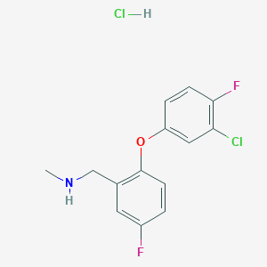 molecular formula C14H13Cl2F2NO B2575401 Cloruro de <a href=