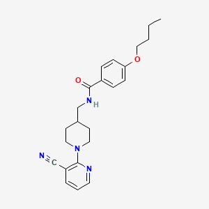 molecular formula C23H28N4O2 B2575405 4-丁氧基-N-((1-(3-氰基吡啶-2-基)哌啶-4-基)甲基)苯甲酰胺 CAS No. 1797955-13-5