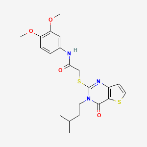 N-(3,4-dimethoxyphenyl)-2-{[3-(3-methylbutyl)-4-oxo-3,4-dihydrothieno[3,2-d]pyrimidin-2-yl]sulfanyl}acetamide