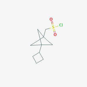 molecular formula C10H15ClO2S B2575407 (3-Cyclobutyl-1-bicyclo[1.1.1]pentanyl)methanesulfonyl chloride CAS No. 2287341-83-5