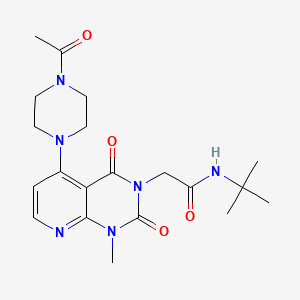 molecular formula C20H28N6O4 B2575414 2-(5-(4-acetylpiperazin-1-yl)-1-methyl-2,4-dioxo-1,2-dihydropyrido[2,3-d]pyrimidin-3(4H)-yl)-N-(tert-butyl)acetamide CAS No. 1021123-61-4