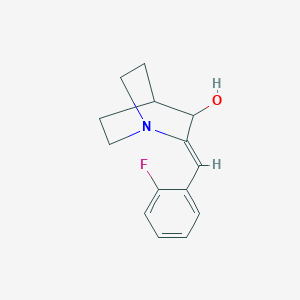 molecular formula C14H16FNO B2575415 2-[(Z)-(2-fluorophenyl)methylidene]-3-quinuclidinol CAS No. 477848-27-4