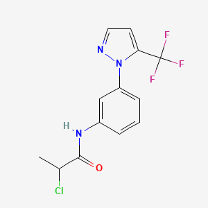 2-Chloro-N-[3-[5-(trifluoromethyl)pyrazol-1-yl]phenyl]propanamide