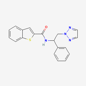 molecular formula C19H16N4OS B2575419 N-(1-苯基-2-(2H-1,2,3-三唑-2-基)乙基)苯并[b]噻吩-2-甲酰胺 CAS No. 2320859-76-3