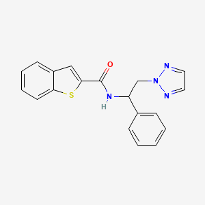 molecular formula C19H16N4OS B2575419 N-[1-Phenyl-2-(2H-1,2,3-Triazol-2-yl)ethyl]-1-Benzothiophen-2-carboxamid CAS No. 2320859-76-3