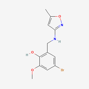 molecular formula C12H13BrN2O3 B2575427 4-Bromo-6-methoxy-2-{[(5-methylisoxazol-3-yl)amino]methyl}phenol CAS No. 328287-40-7