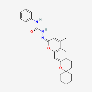 (E)-2-(6'-methyl-3'H-spiro[cyclohexane-1,2'-pyrano[3,2-g]chromen]-8'(4'H)-ylidene)-N-phenylhydrazinecarboxamide