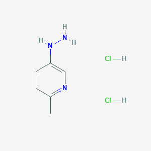 molecular formula C6H11Cl2N3 B2575434 5-肼嗪基-2-甲基吡啶二盐酸盐 CAS No. 2089377-45-5
