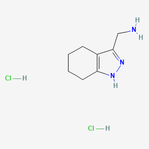 molecular formula C8H15Cl2N3 B2575436 (4,5,6,7-四氢-2H-吲唑-3-基)甲胺二盐酸盐 CAS No. 1909337-58-1