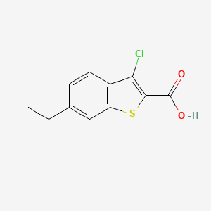 molecular formula C12H11ClO2S B2575439 3-氯-6-(丙-2-基)-1-苯并噻吩-2-甲酸 CAS No. 923759-70-0