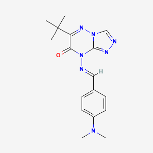 molecular formula C17H21N7O B2575444 (E)-6-(tert-butyl)-8-((4-(dimethylamino)benzylidene)amino)-[1,2,4]triazolo[4,3-b][1,2,4]triazin-7(8H)-one CAS No. 328020-84-4