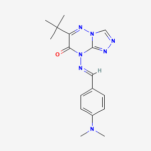 molecular formula C17H21N7O B2575444 (E)-6-(叔丁基)-8-((4-(二甲氨基)亚苄基)氨基)-[1,2,4]三唑并[4,3-b][1,2,4]三嗪-7(8H)-酮 CAS No. 328020-84-4