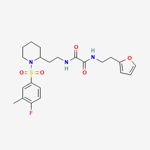 N1-(2-(1-((4-fluoro-3-methylphenyl)sulfonyl)piperidin-2-yl)ethyl)-N2-(2-(furan-2-yl)ethyl)oxalamide