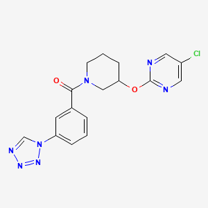 molecular formula C17H16ClN7O2 B2575457 (3-(1H-tetrazol-1-yl)phenyl)(3-((5-chloropyrimidin-2-yl)oxy)piperidin-1-yl)methanone CAS No. 2034397-49-2