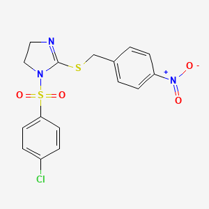 1-(4-Chlorophenyl)sulfonyl-2-[(4-nitrophenyl)methylsulfanyl]-4,5-dihydroimidazole