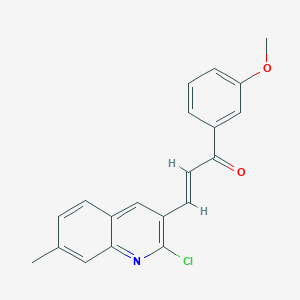 molecular formula C20H16ClNO2 B2575467 (E)-3-(2-Chloro-7-methylquinolin-3-yl)-1-(3-methoxyphenyl)prop-2-en-1-one CAS No. 1798422-30-6